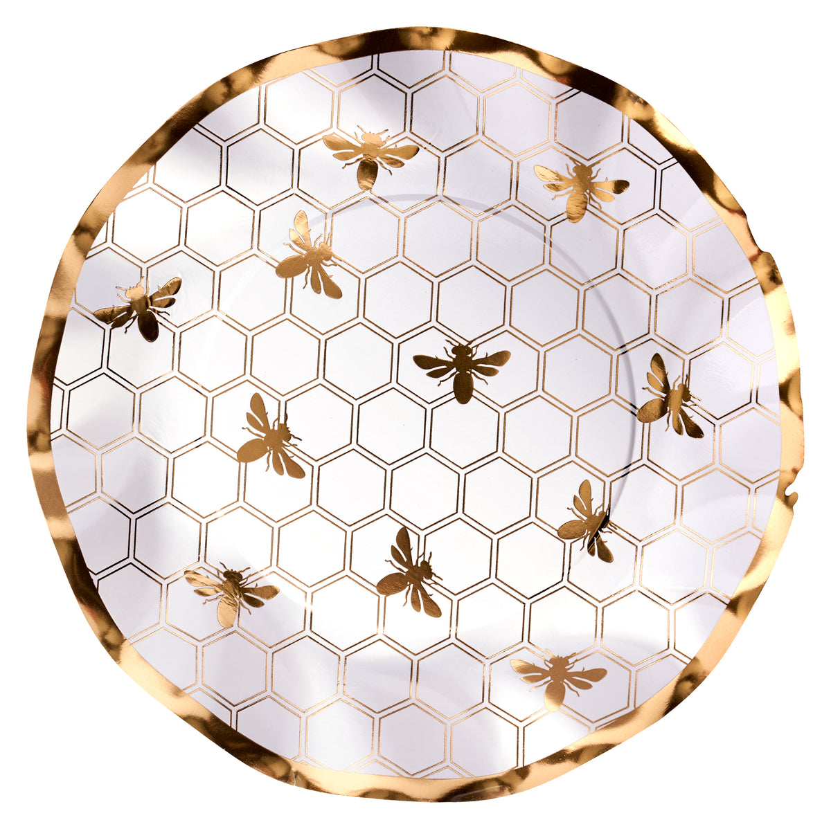 Honey Bee Wavy Paper Salad Plates