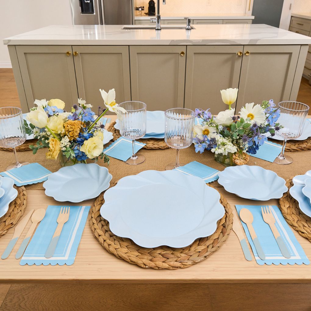 Eco Sky Blue Table Setting Complete Kit