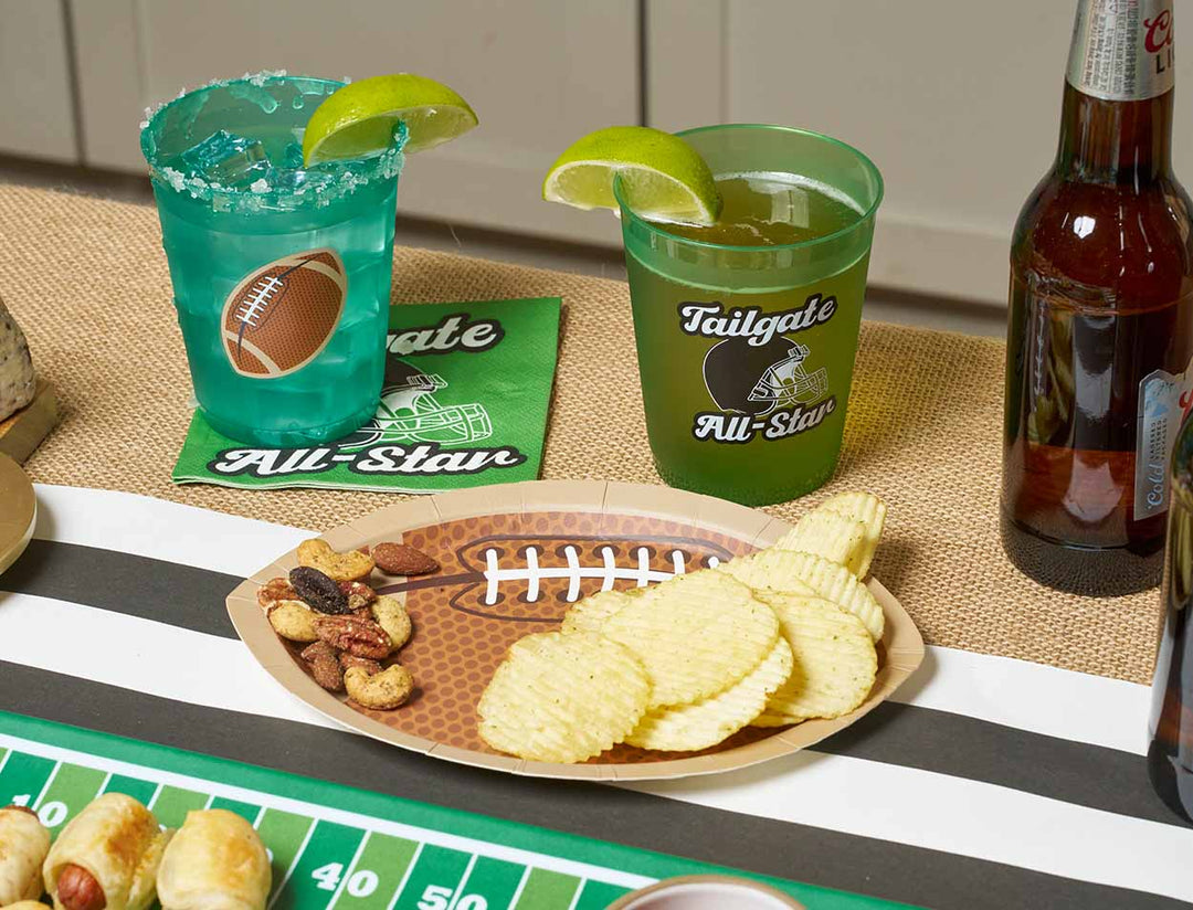 Tailgate Die Cut Football Salad Plates/8pk