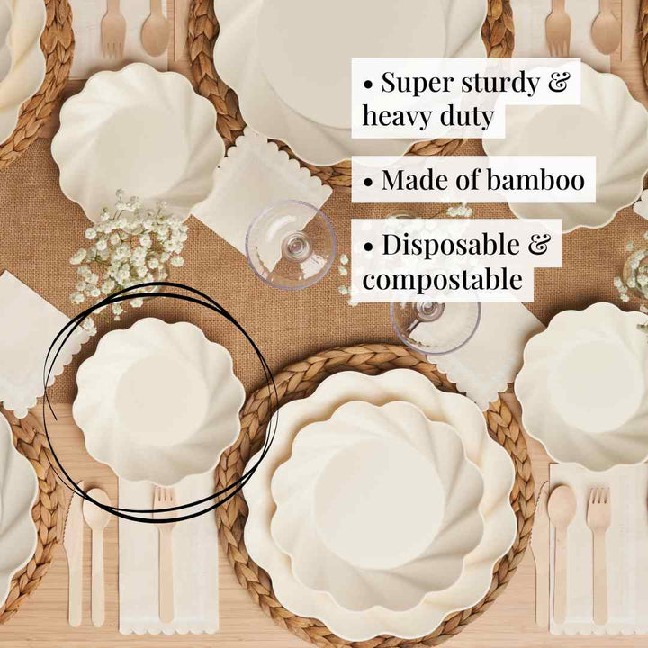 Simply Eco Salad Plate- Cream/8pkg