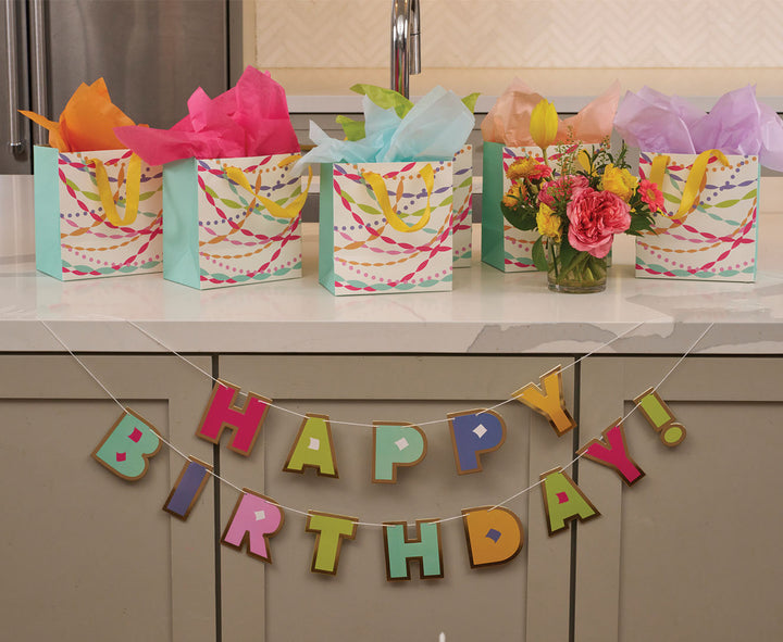 Bright Birthday Party Banner w/ Cotton String