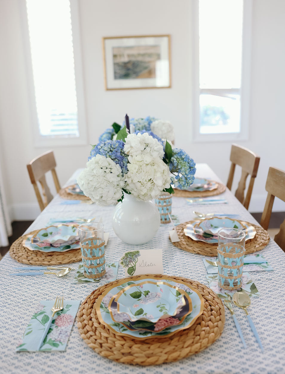 Spring Brunch Tablescape: Hydrangea