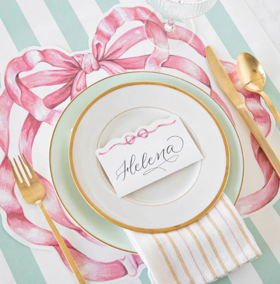 Die-cut Pink Bow Placemat - 12 Sheets