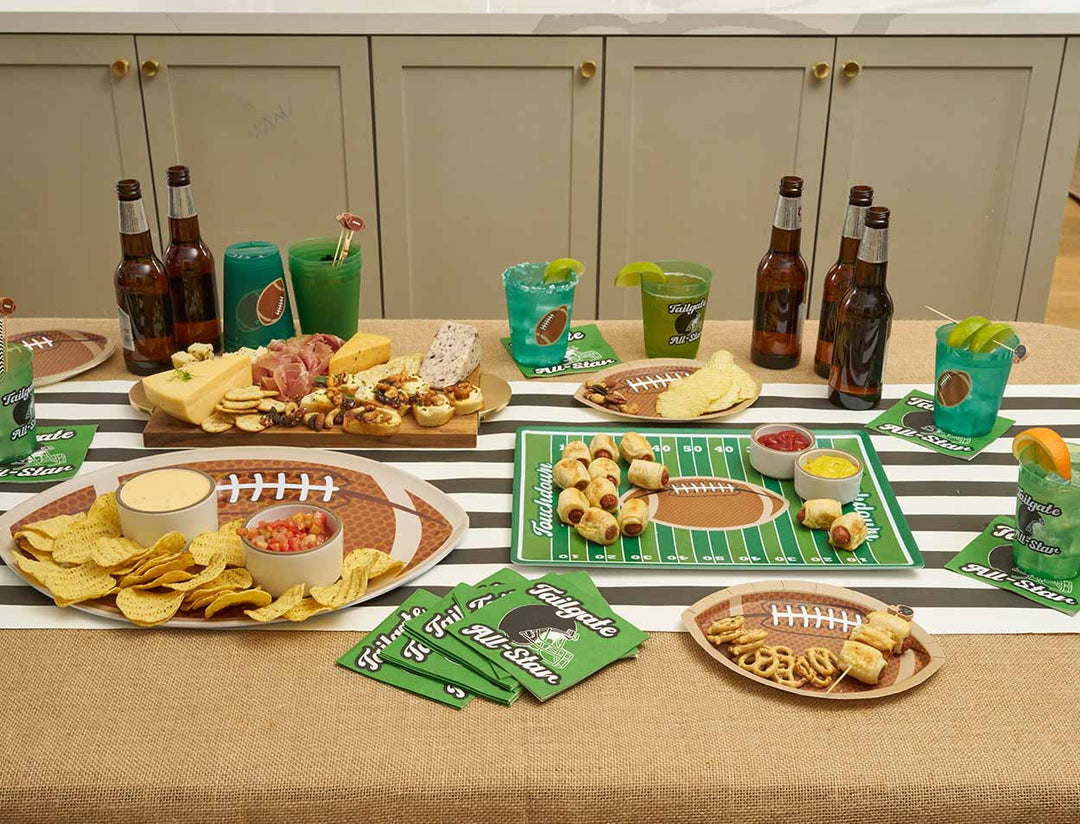 Tailgate Die Cut Football Salad Plates/8pk