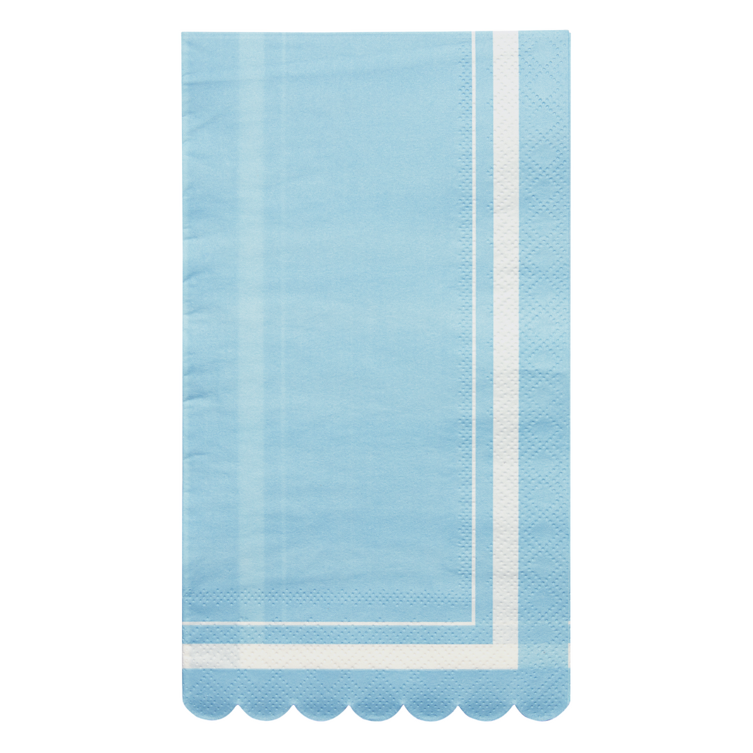 Guest Towel Scalloped Edge Sky Blue/20 pkg