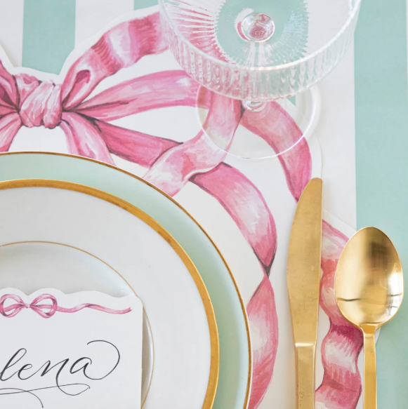 Die-cut Pink Bow Placemat - 12 Sheets