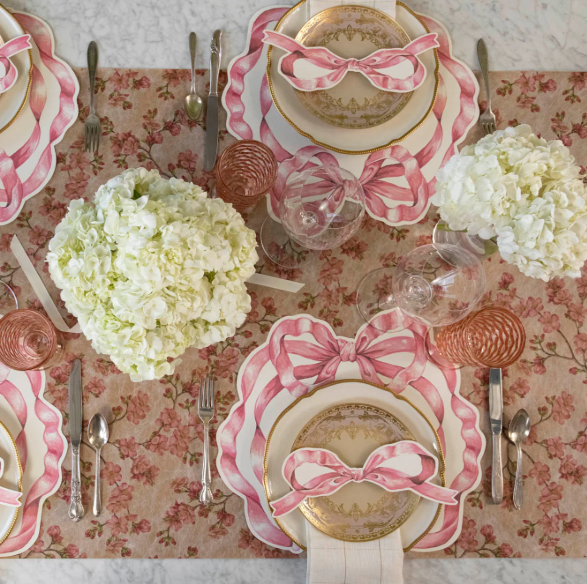 Die-cut Pink Bow Placemat - 12 Sheets