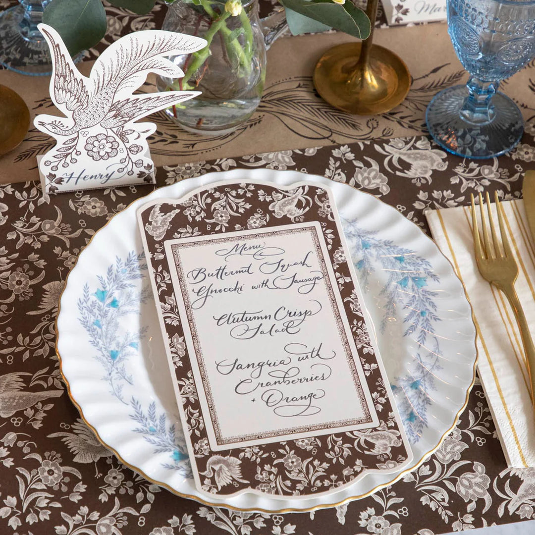 Brown Regal Peacock Table Card - Pack of 12