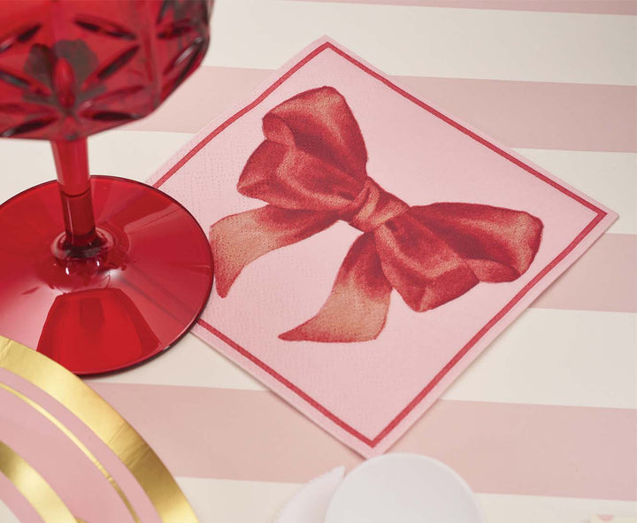 Pink Bows Cocktail Napkins/20pk