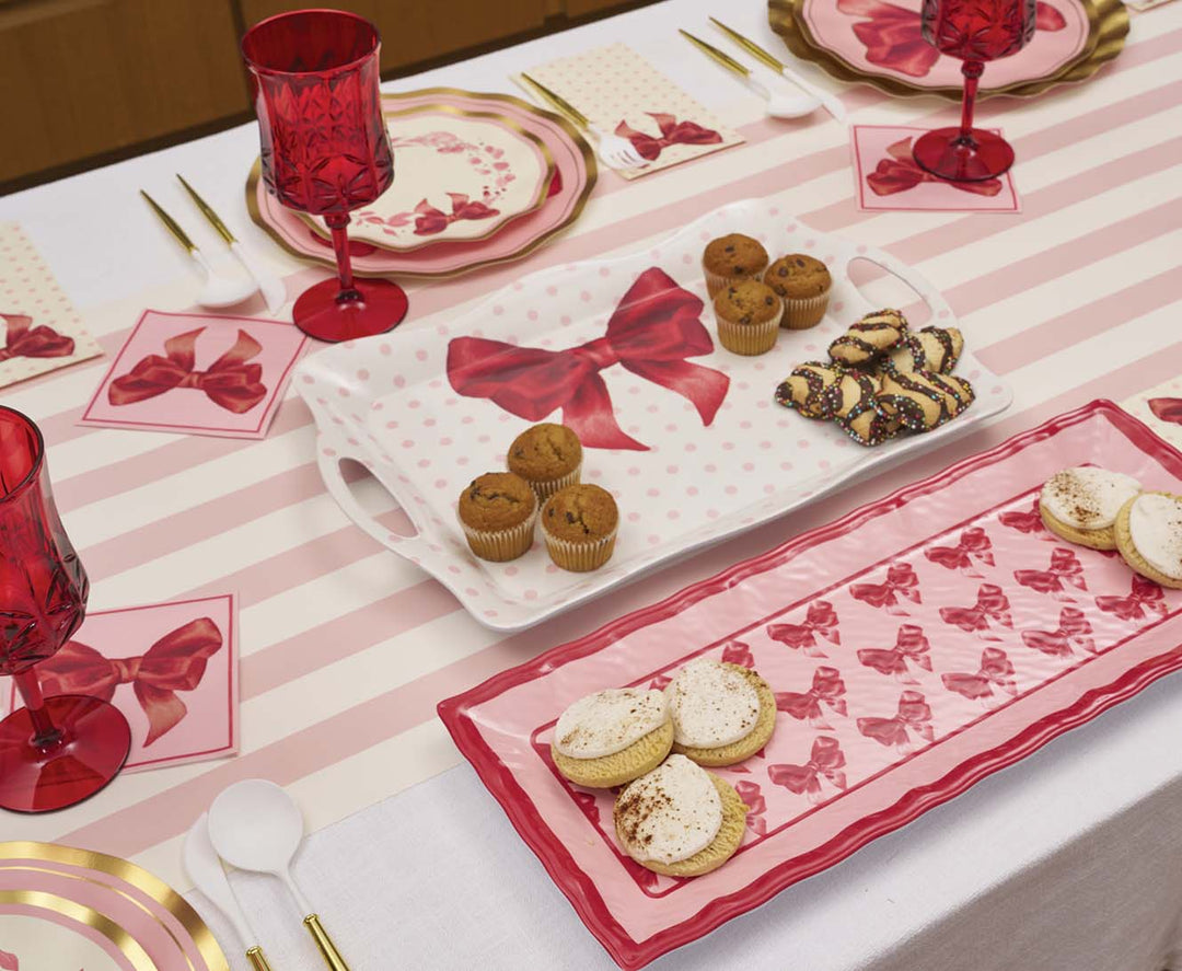 Pink Bows Melamine Serving Platter