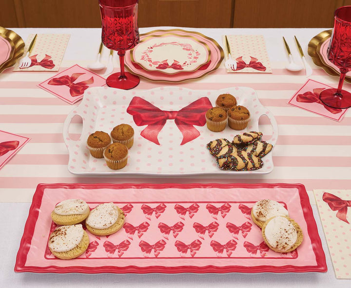 Pink Bows Melamine Serving Platter