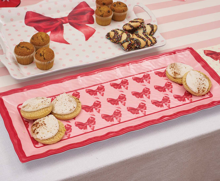 Pink Bows Melamine Serving Platter