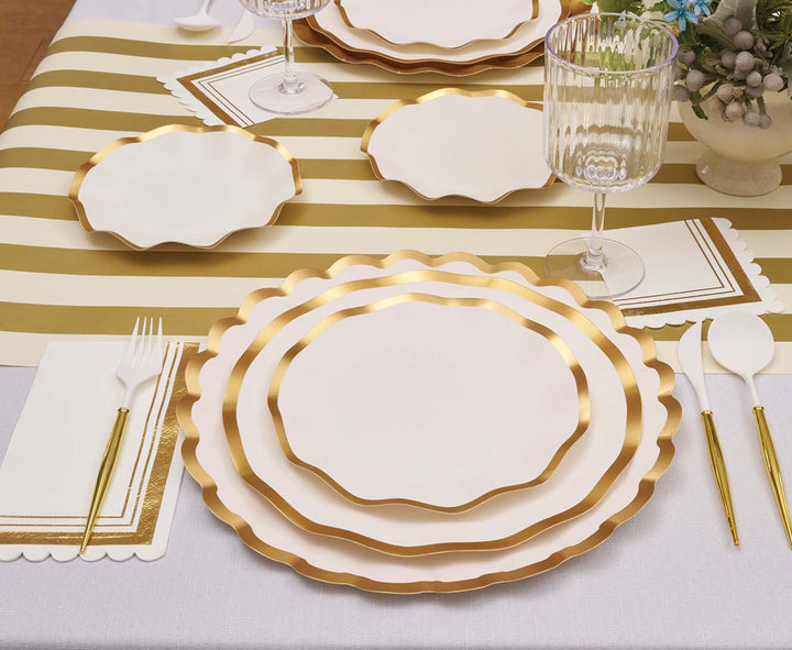 Everyday White Wavy Salad Plates/8pk