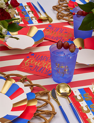 Modern Patriotic Cocktail Napkins/20pk