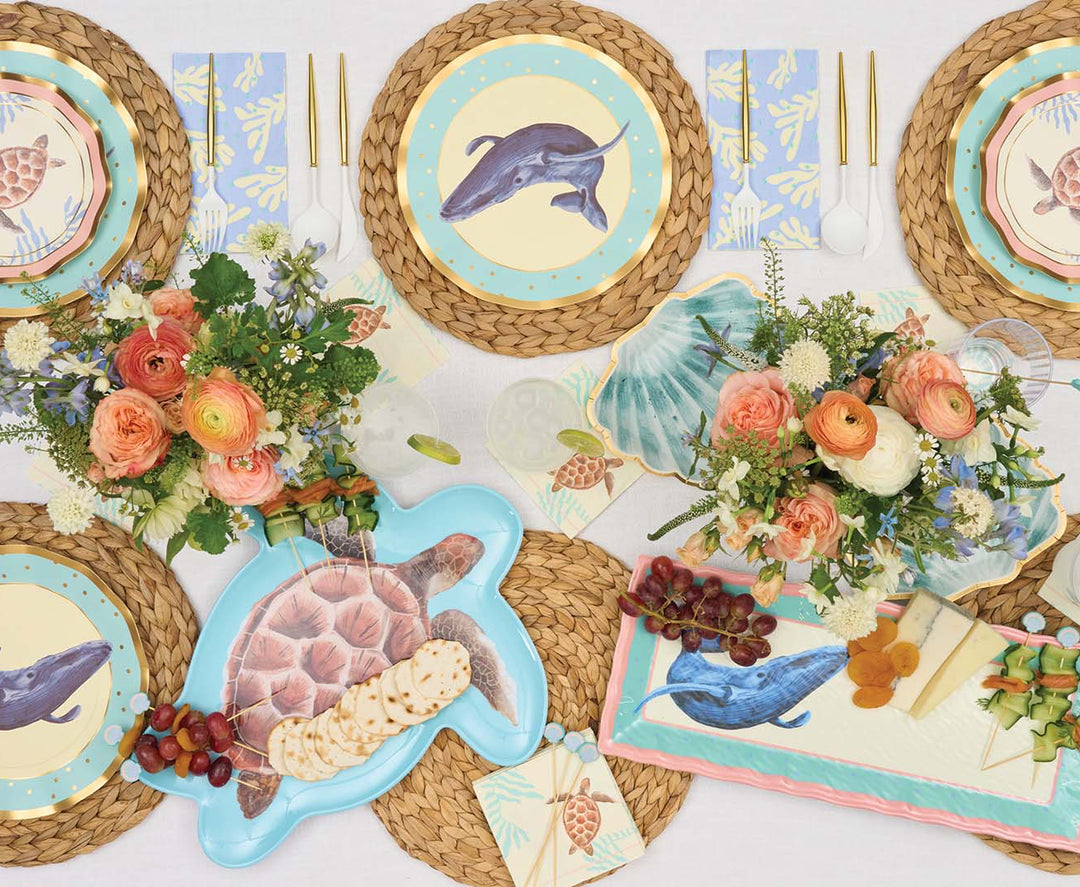 Pastel Sea Turtle Melamine Serving Platter