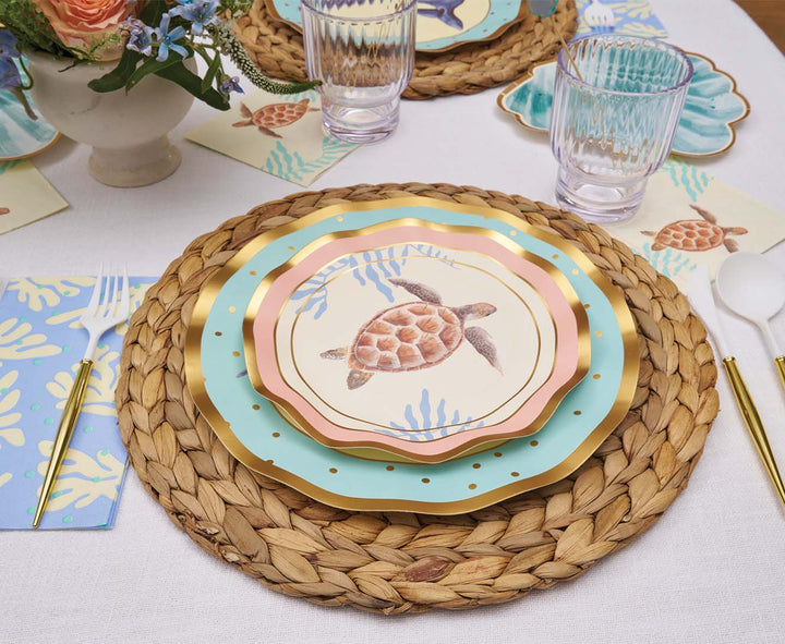 Pastel Sea Wavy Salad Plates/8pk