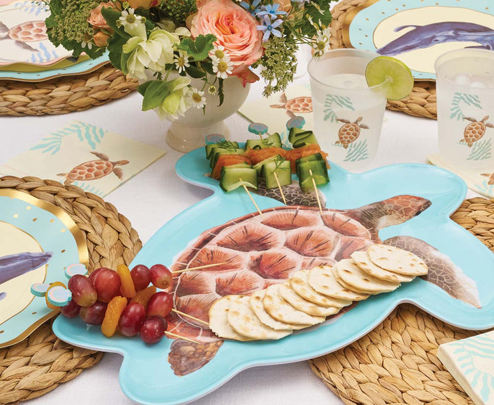 Pastel Sea Turtle Melamine Serving Platter