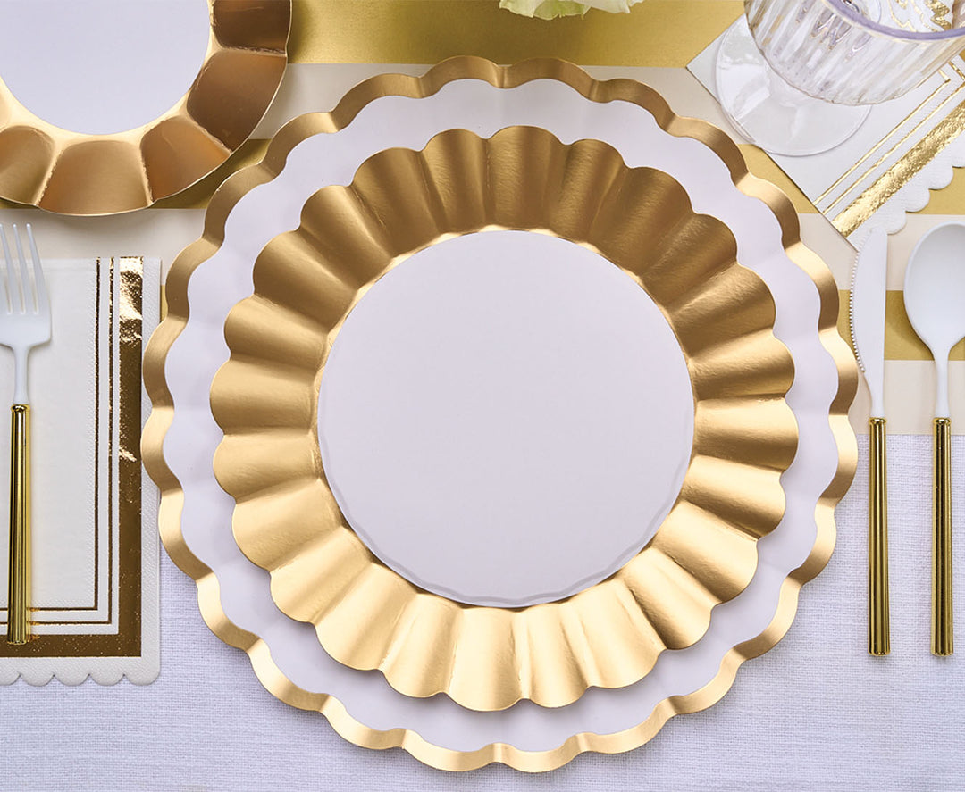 Villa Flatware White/Gold Handle S/24