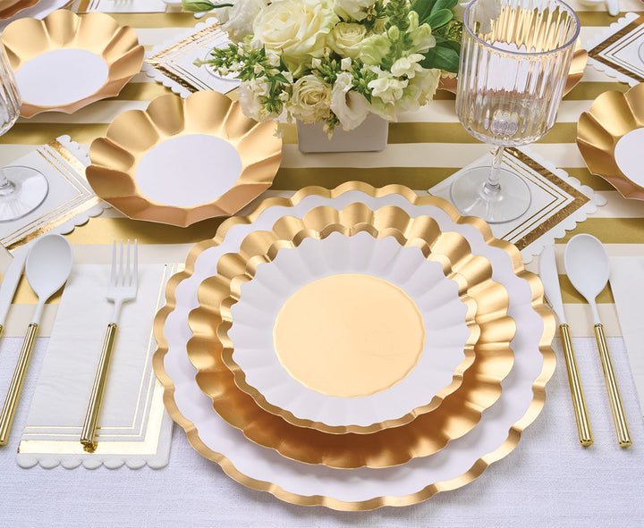 Villa Flatware White/Gold Handle S/24