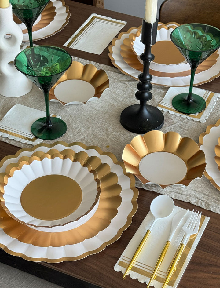 Gold & White Table Setting