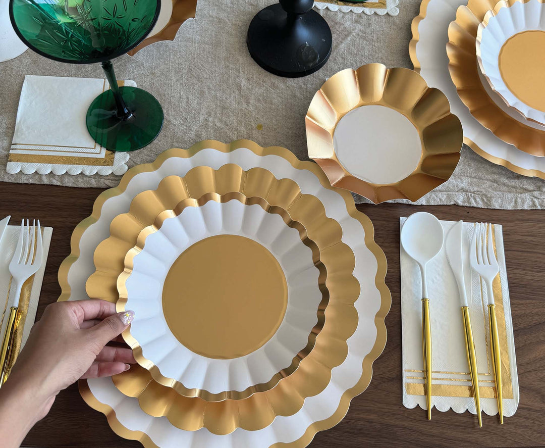 Gold & White Table Setting