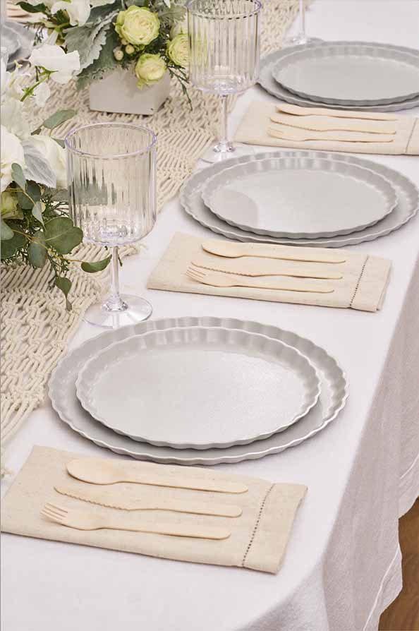 Simply Eco Compostable Table Setting - Concrete