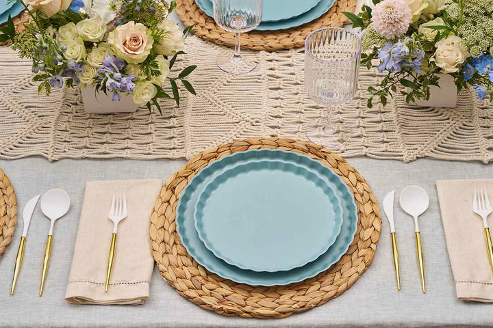 Simply Eco Compostable Table Setting - Pool Blue