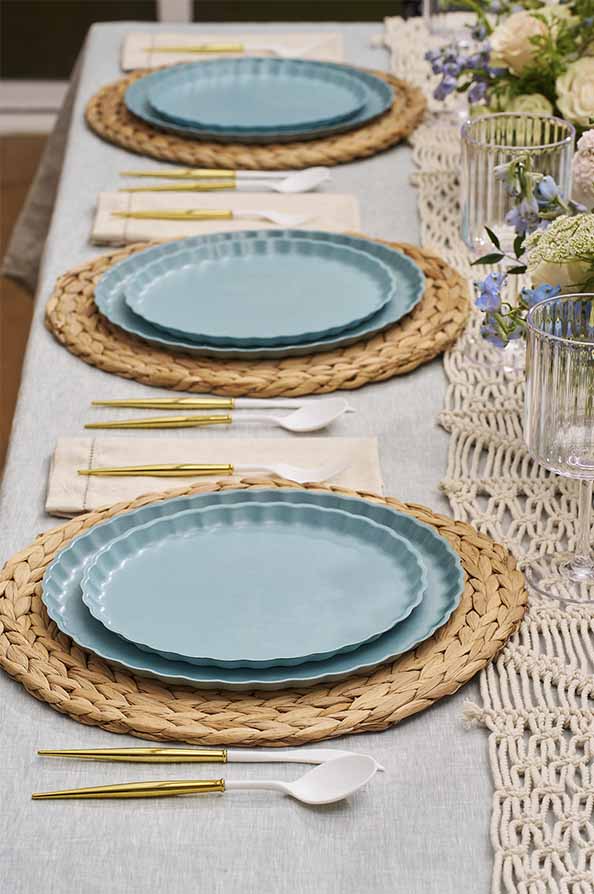 Simply Eco Compostable Table Setting - Pool Blue