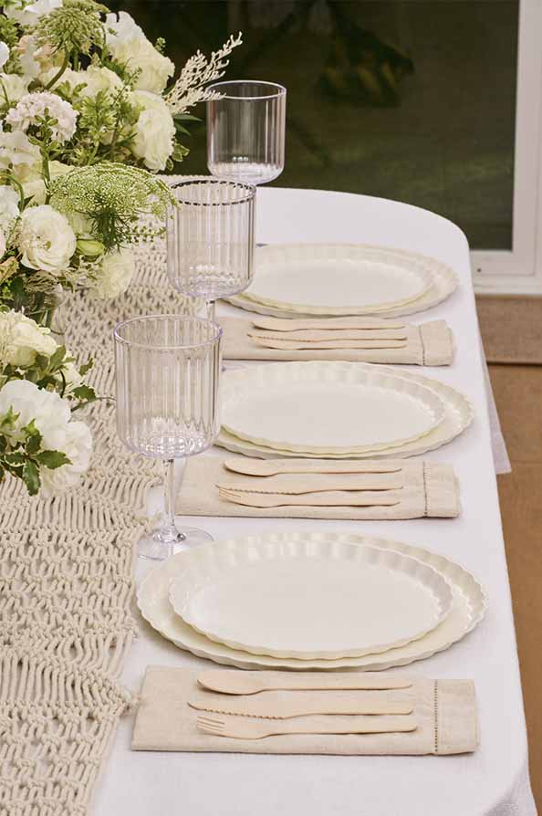 Simply Eco Compostable Table Setting - White