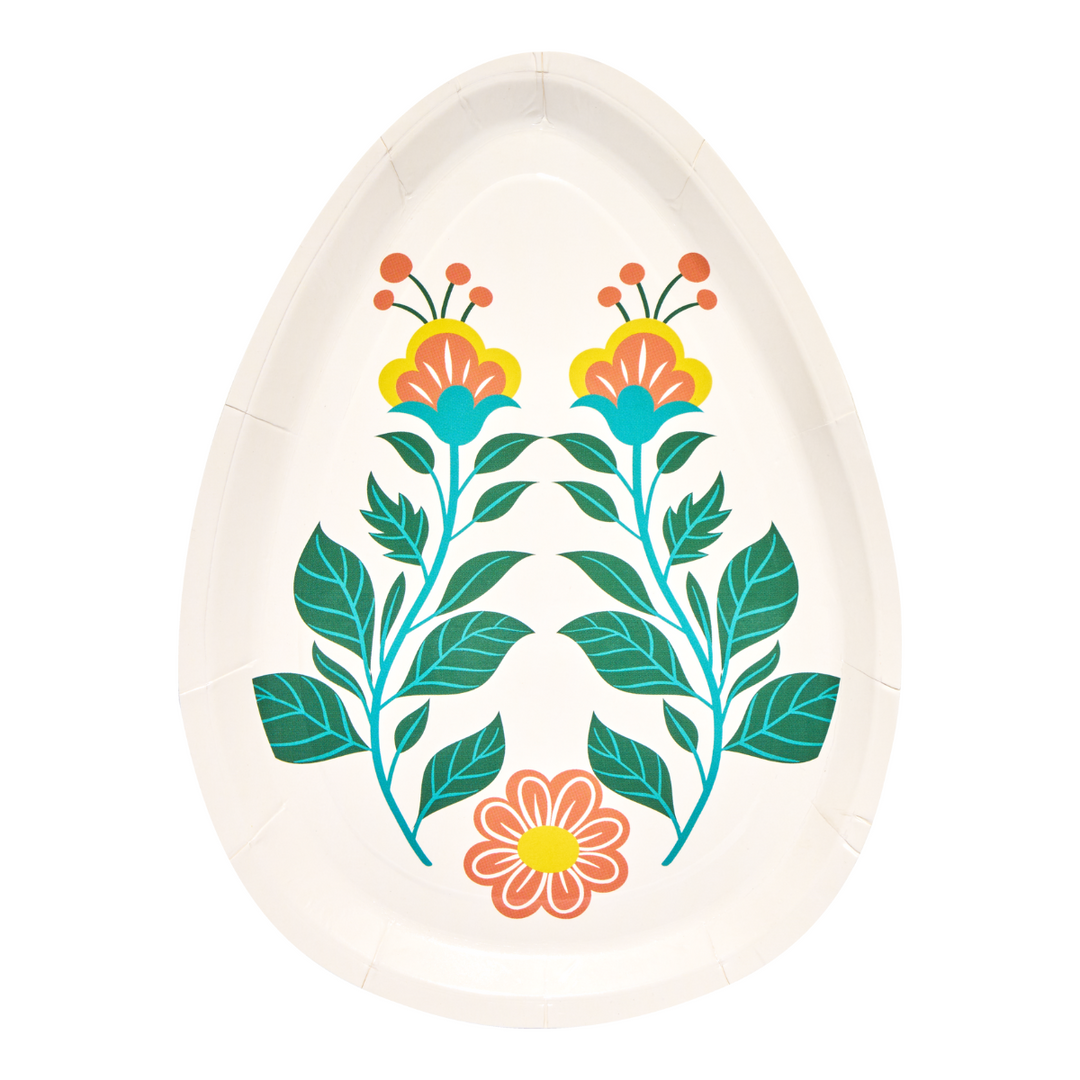 Folklore Easter Egg Die Cut Salad Plates/8pk