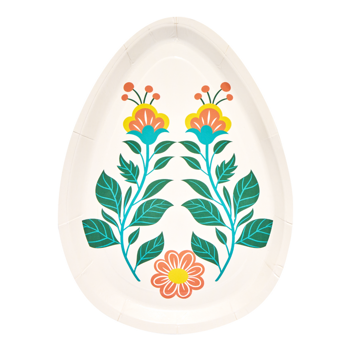 Folklore Easter Egg Die Cut Salad Plates/8pk