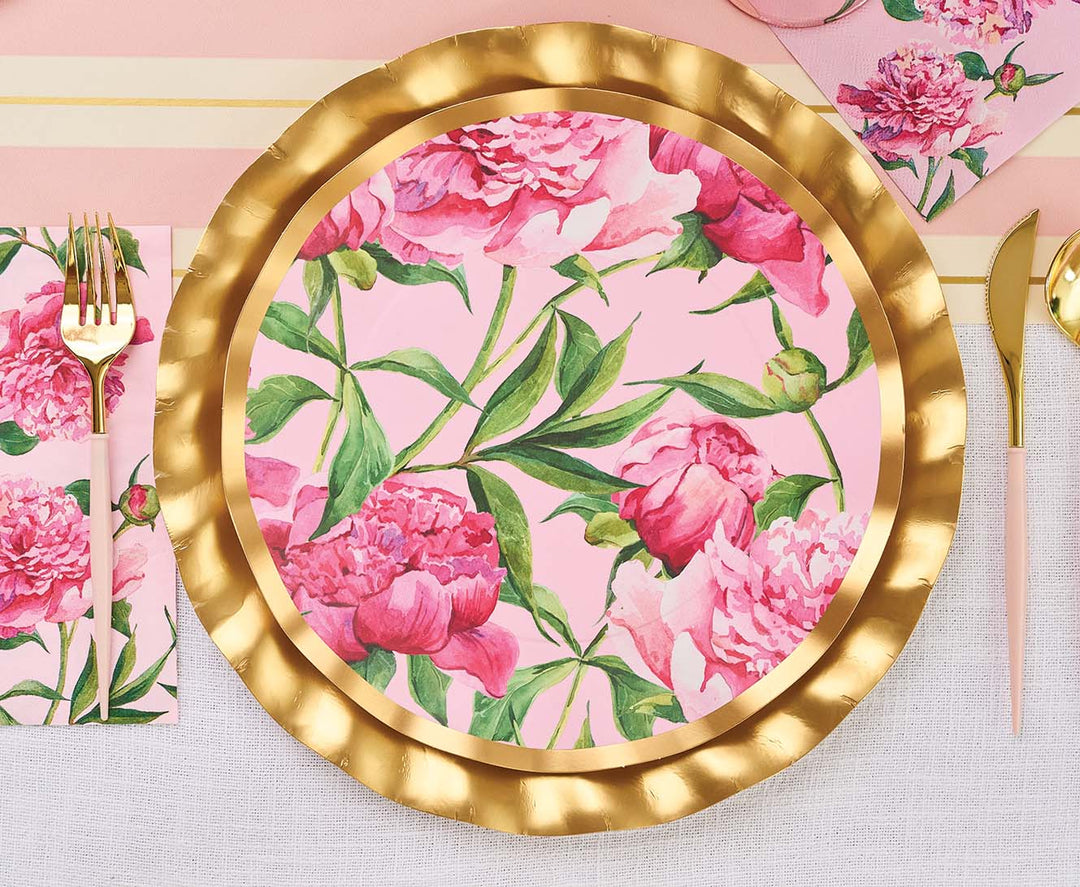 Pink Peonies Table Setting