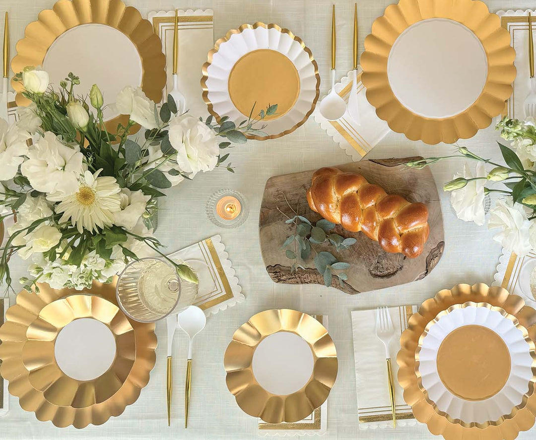 Gold & White Table Setting