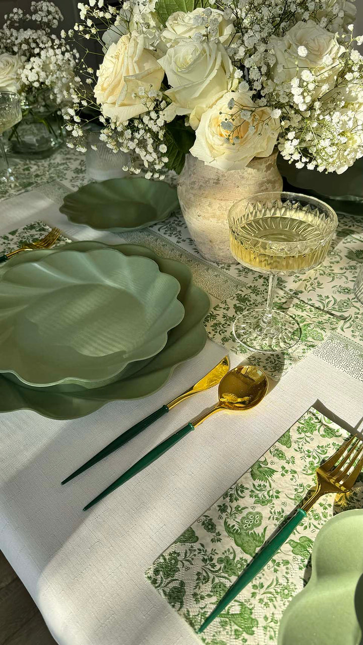 Royal Peacock Table Setting - Sage