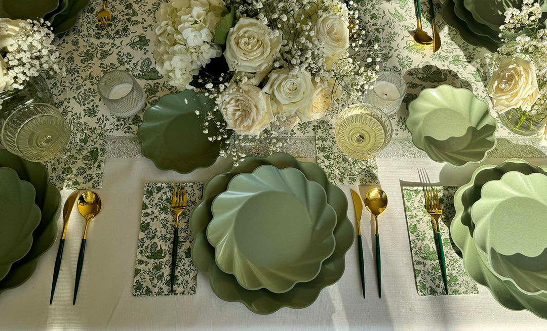 Royal Peacock Table Setting - Sage