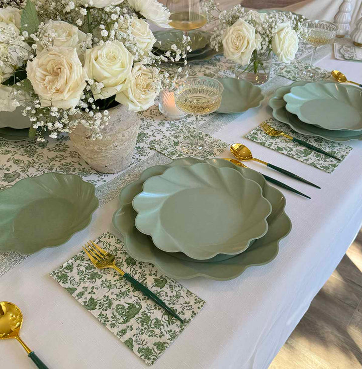 Royal Peacock Table Setting - Sage