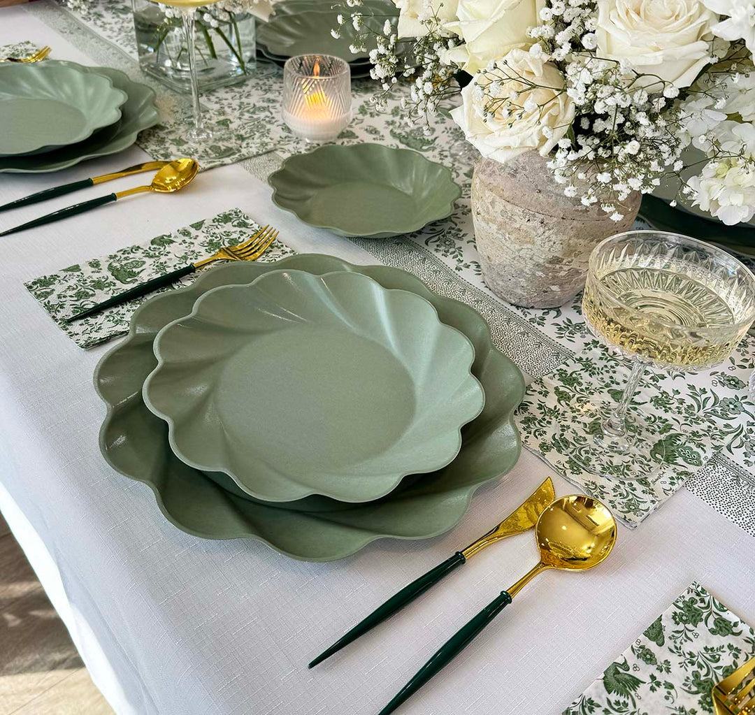 Royal Peacock Table Setting - Sage