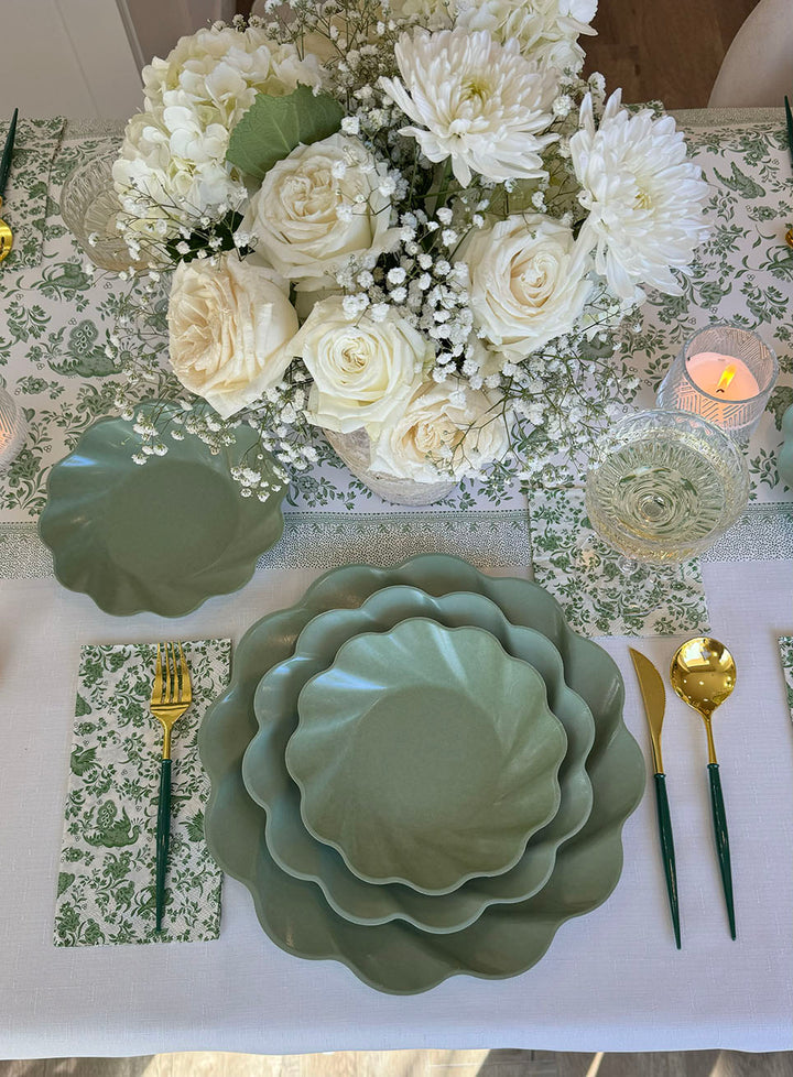 Royal Peacock Table Setting - Sage