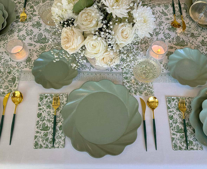 Royal Peacock Table Setting - Sage