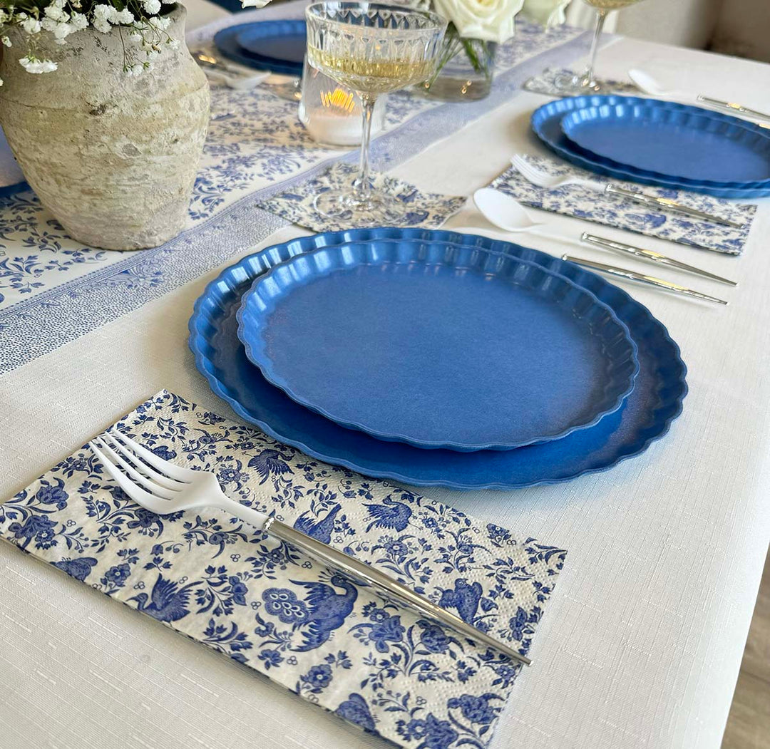 Royal Peacock Table Setting - French Blue