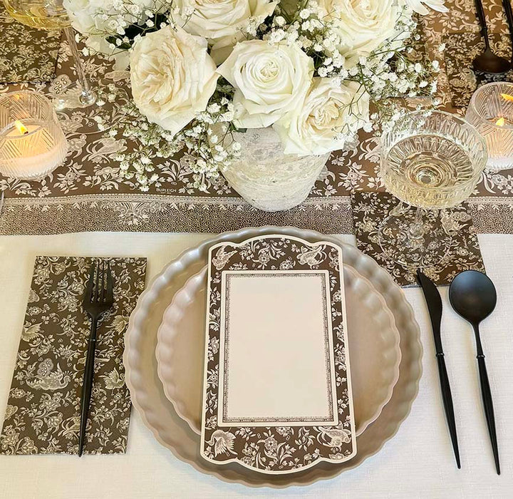 Royal Peacock Table Setting - Brown