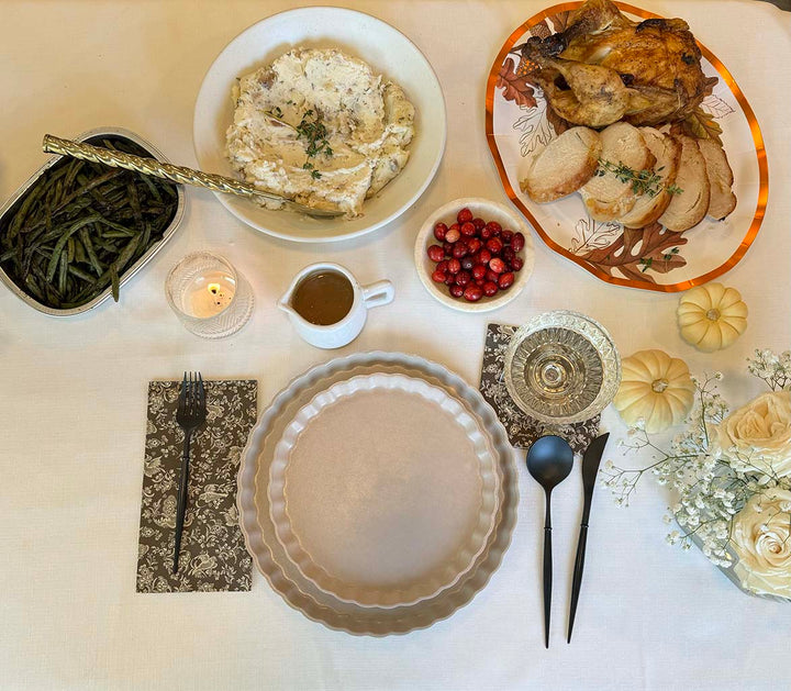 Royal Peacock Table Setting - Brown