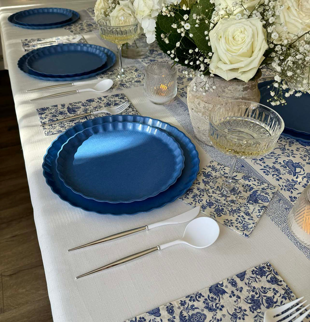 Royal Peacock Table Setting - French Blue