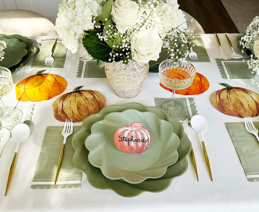 Eco Compostable Table Setting - Sage Pumpkins