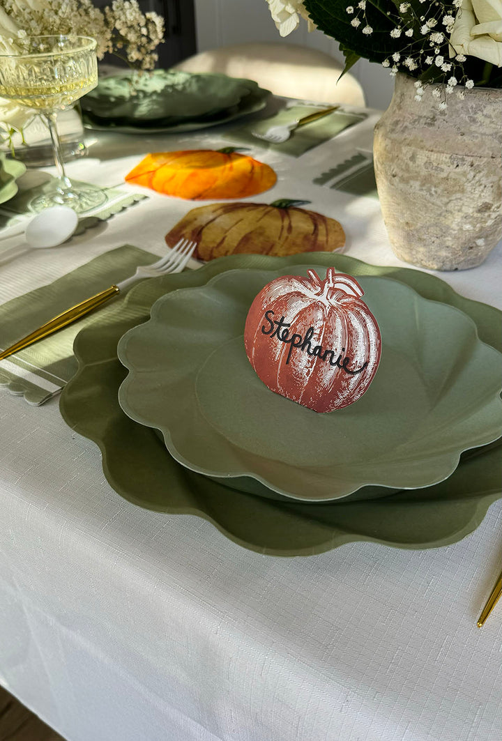 Eco Compostable Table Setting - Sage Pumpkins