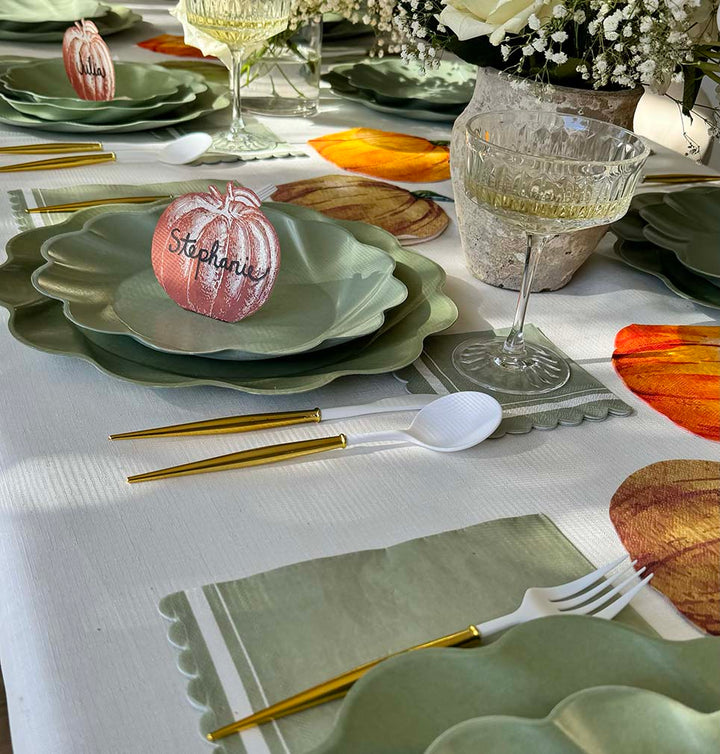 Eco Compostable Table Setting - Sage Pumpkins