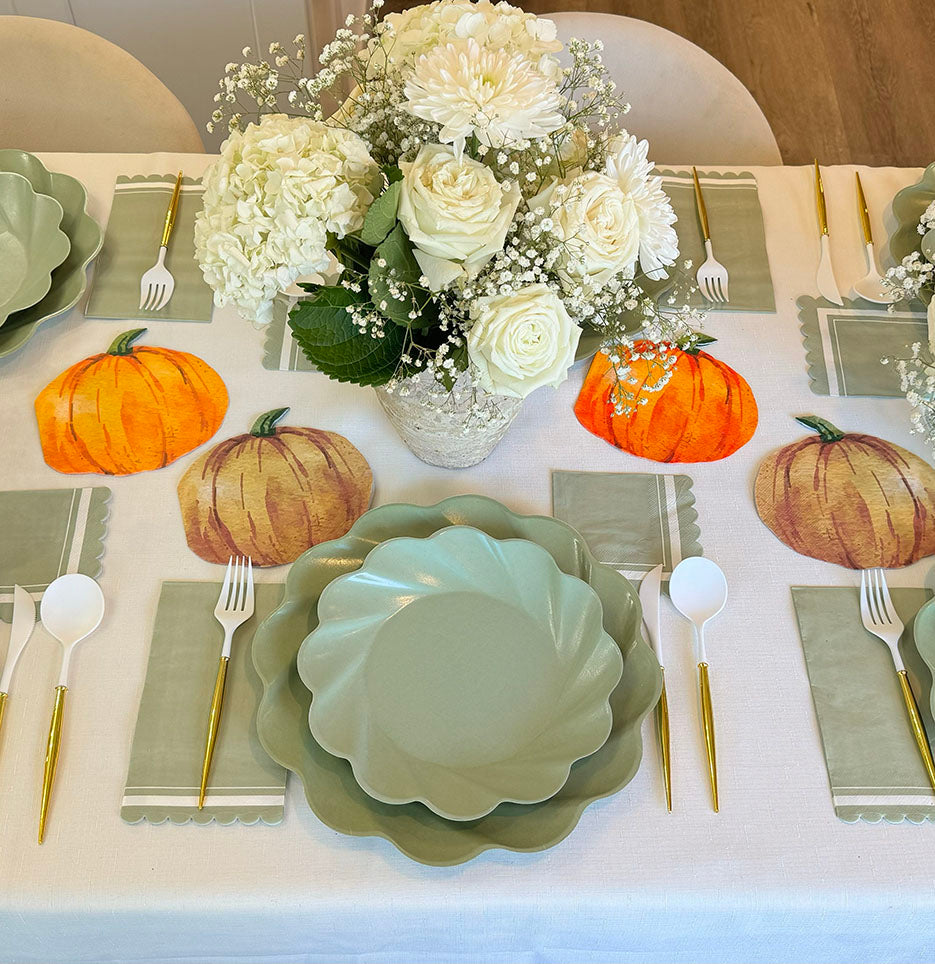 Eco Compostable Table Setting - Sage Pumpkins