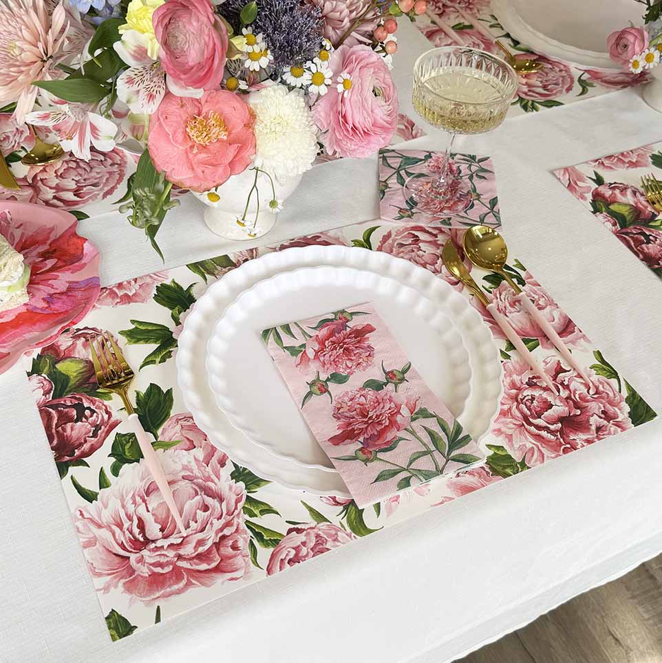 Peonies in Bloom Placemat - Pad of 24 Sheets