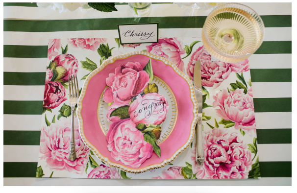 Peonies in Bloom Placemat - Pad of 18 Sheets