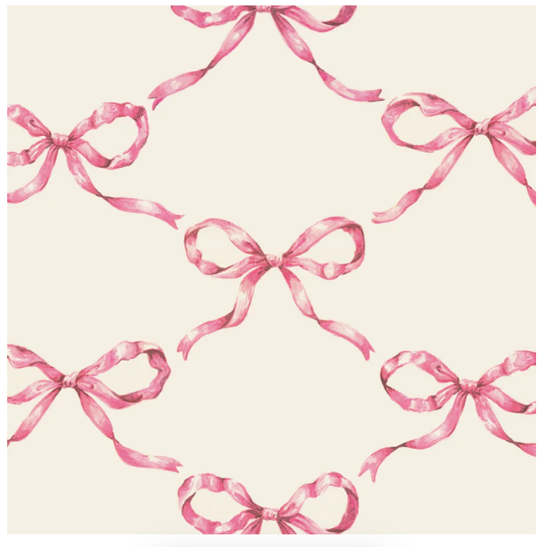 Pink Bow Lattice Cocktail Napkin - Pack of 20